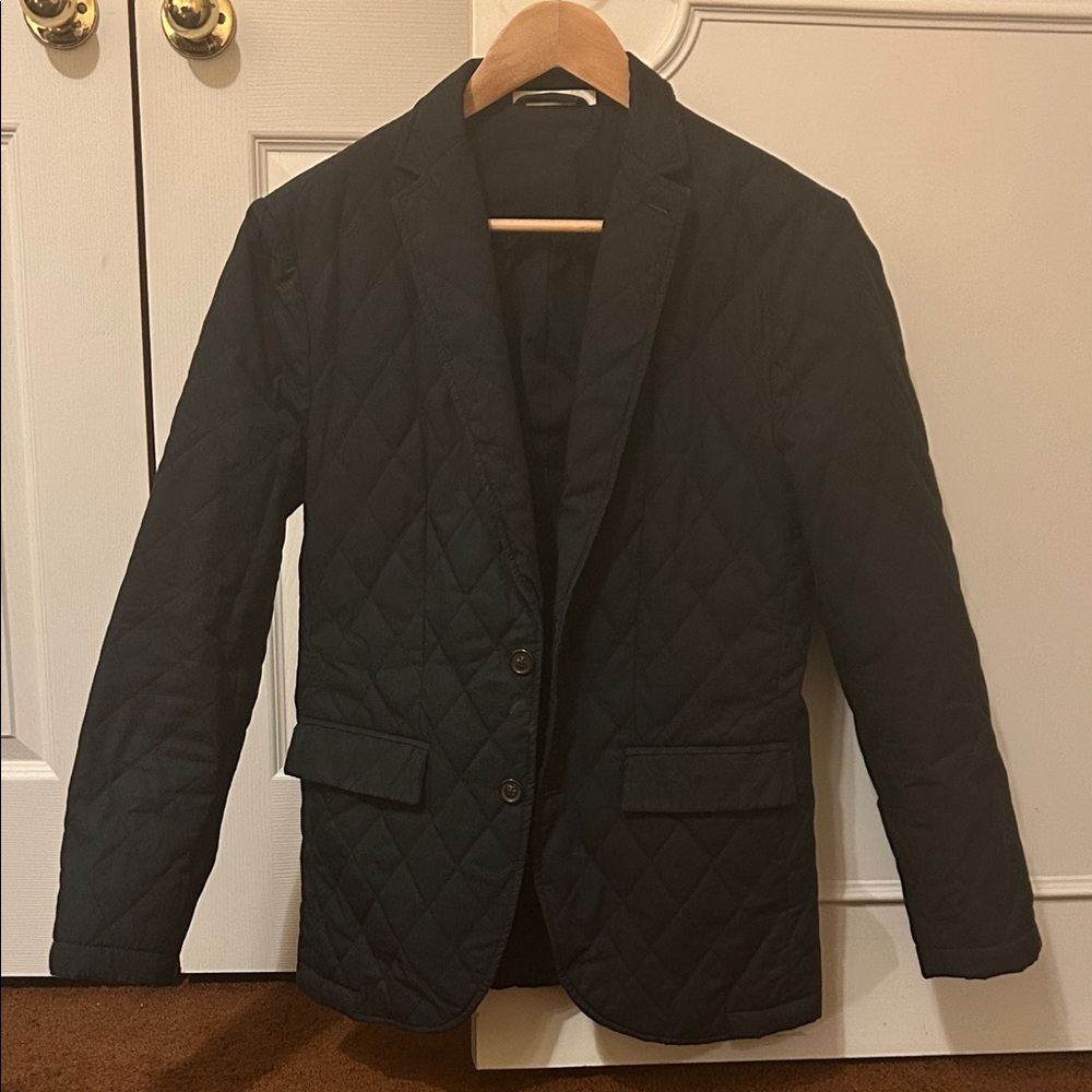 Navy Blue Quilted Blazer Club Monaco